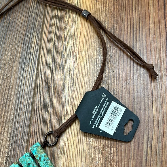 NWT $50 Montana SS Jade Chunky Leather Attitude Necklace Western Accessories - Picture 4 of 6